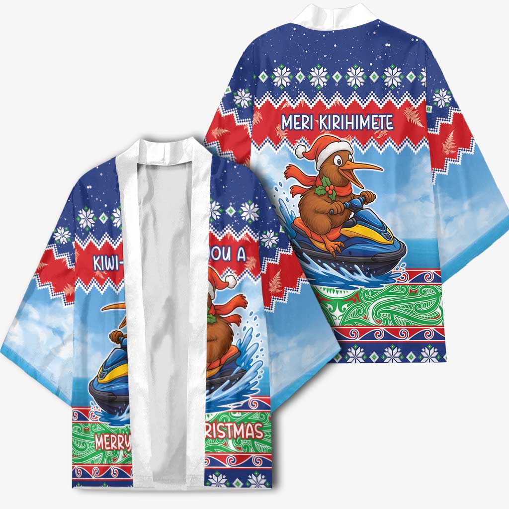 New Zealand Christmas Kimono Funny Jet Ride Kiwi Xmas - Aussie Hoodie