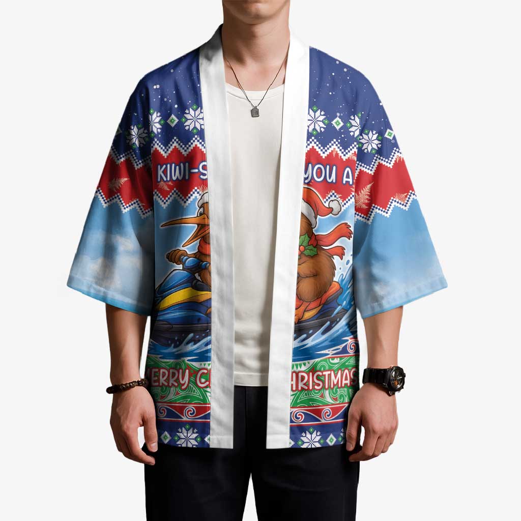 New Zealand Christmas Kimono Funny Jet Ride Kiwi Xmas - Aussie Hoodie