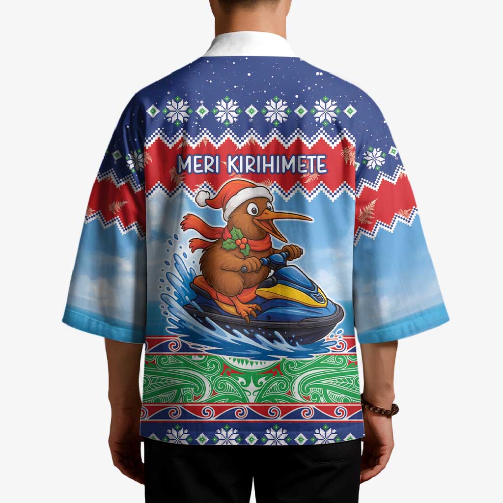 New Zealand Christmas Kimono Funny Jet Ride Kiwi Xmas - Aussie Hoodie