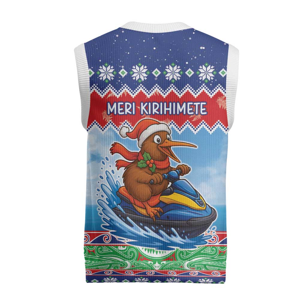 New Zealand Christmas Knitted V-Neck Vest Funny Jet Ride Kiwi Xmas - Aussie Hoodie