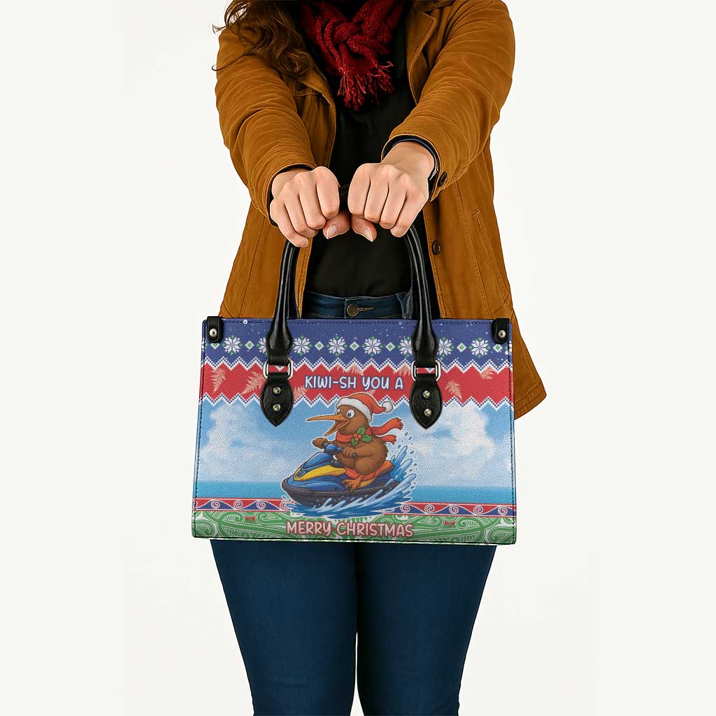 New Zealand Christmas Leather Bag Funny Jet Ride Kiwi Xmas - Aussie Hoodie