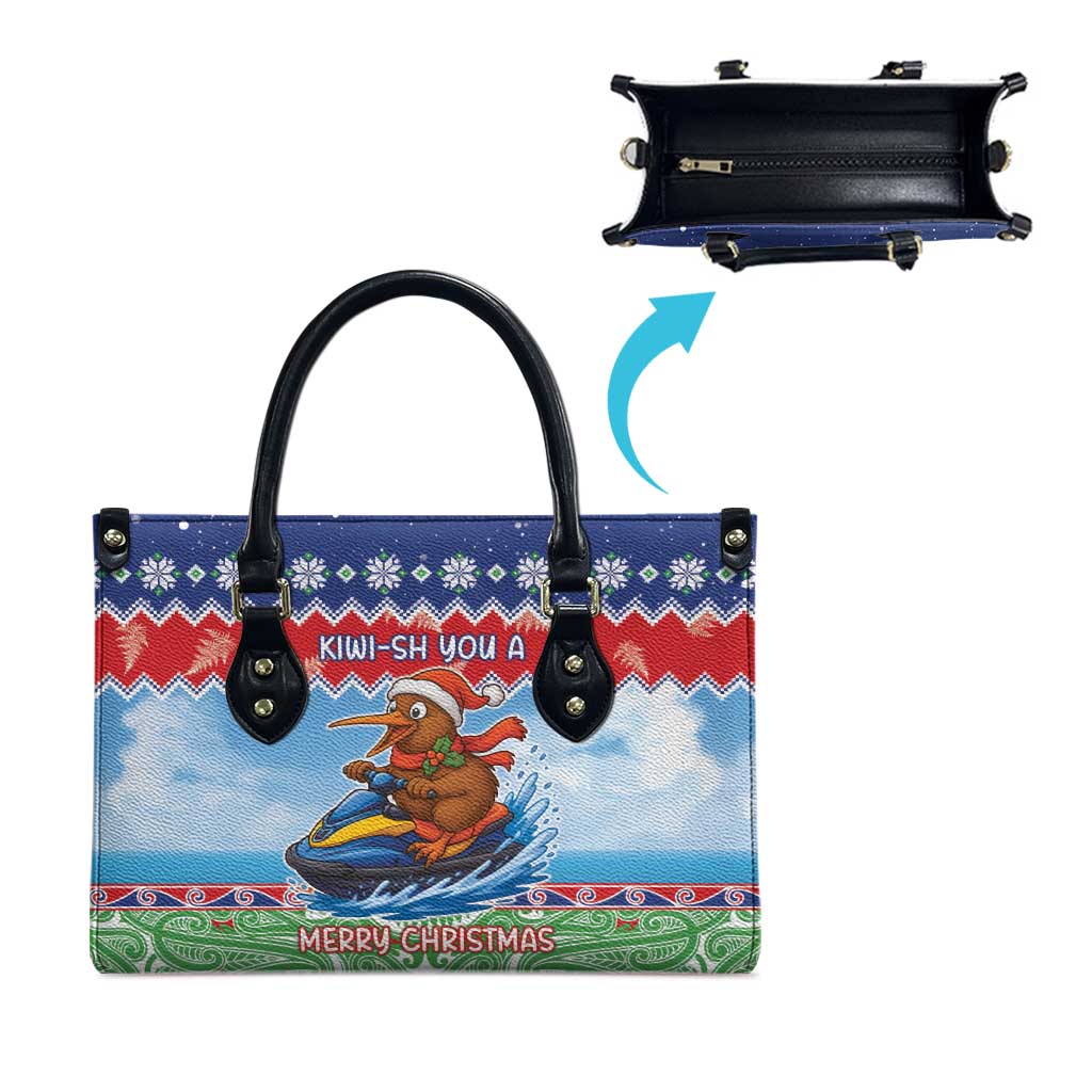 New Zealand Christmas Leather Bag Funny Jet Ride Kiwi Xmas - Aussie Hoodie