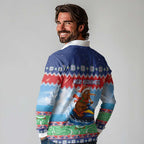 New Zealand Christmas Long Sleeve Polo Shirt Funny Jet Ride Kiwi Xmas - Aussie Hoodie