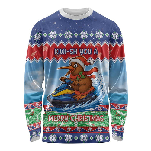 New Zealand Christmas Long Sleeve Shirt Funny Jet Ride Kiwi Xmas - Aussie Hoodie