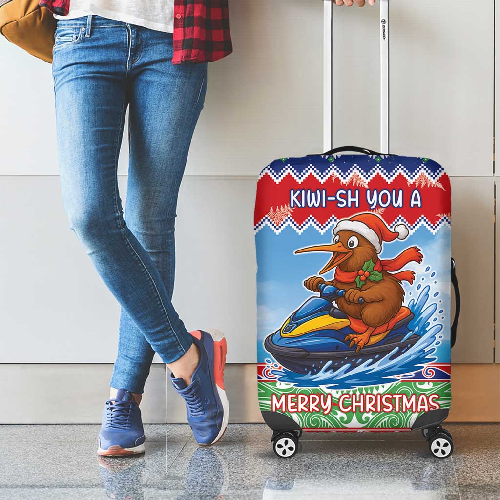 New Zealand Christmas Luggage Cover Funny Jet Ride Kiwi Xmas - Aussie Hoodie