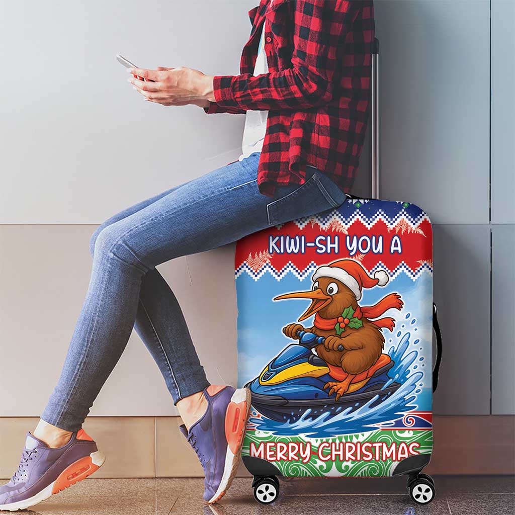 New Zealand Christmas Luggage Cover Funny Jet Ride Kiwi Xmas - Aussie Hoodie