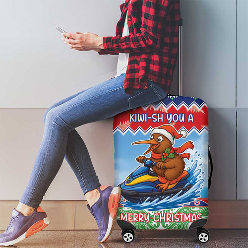 New Zealand Christmas Luggage Cover Funny Jet Ride Kiwi Xmas - Aussie Hoodie