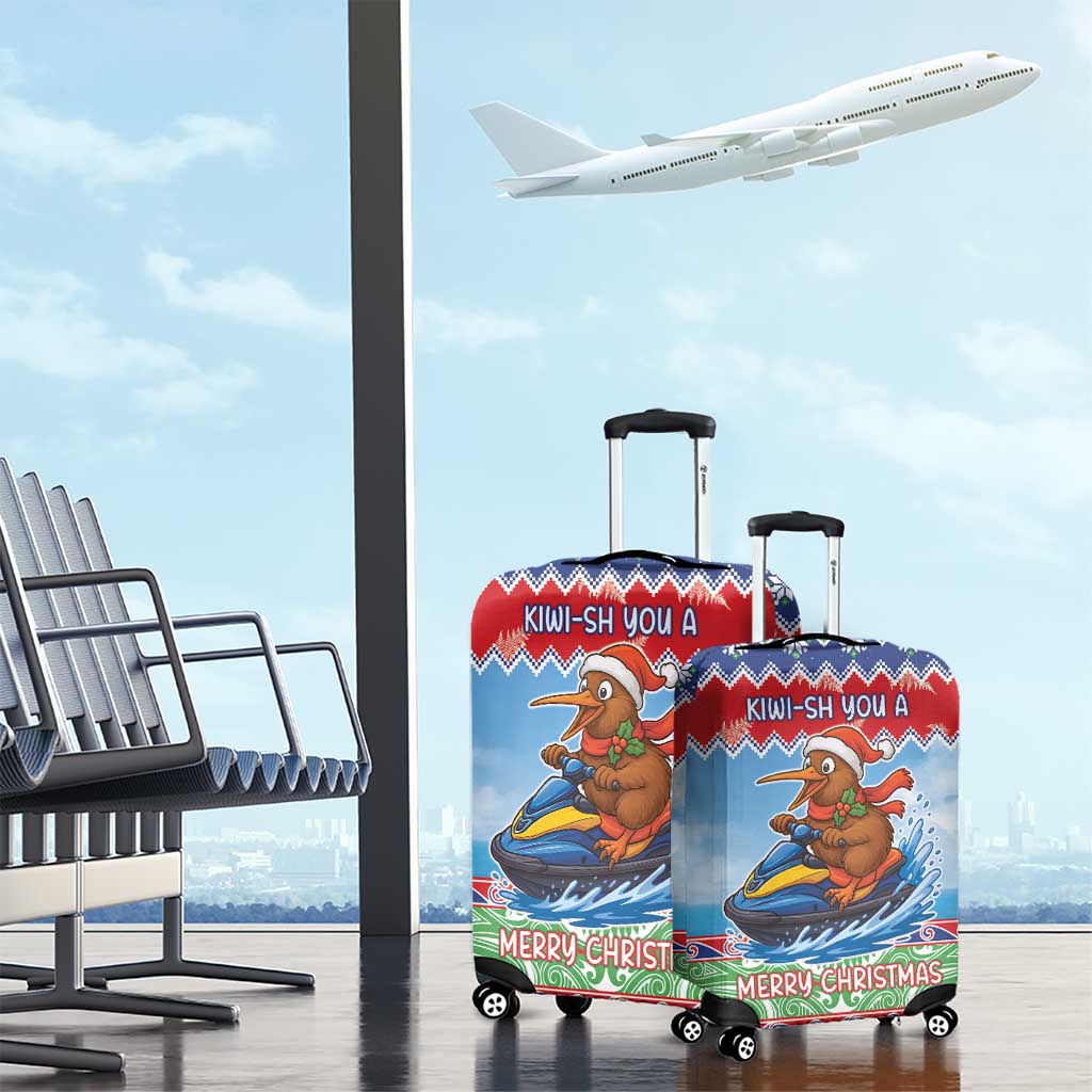 New Zealand Christmas Luggage Cover Funny Jet Ride Kiwi Xmas - Aussie Hoodie