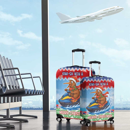 New Zealand Christmas Luggage Cover Funny Jet Ride Kiwi Xmas - Aussie Hoodie