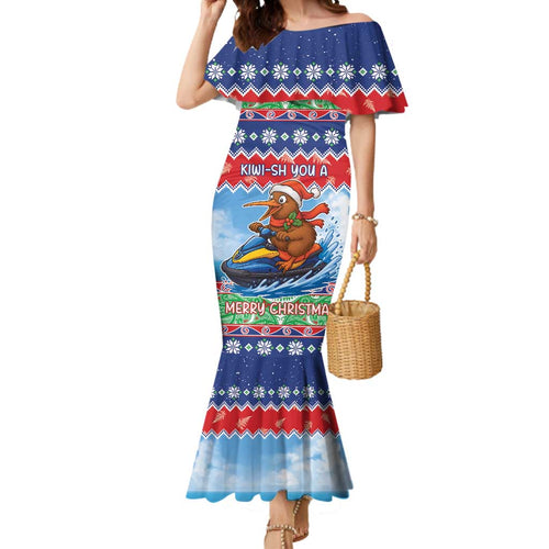 New Zealand Christmas Mermaid Dress Funny Jet Ride Kiwi Xmas - Aussie Hoodie