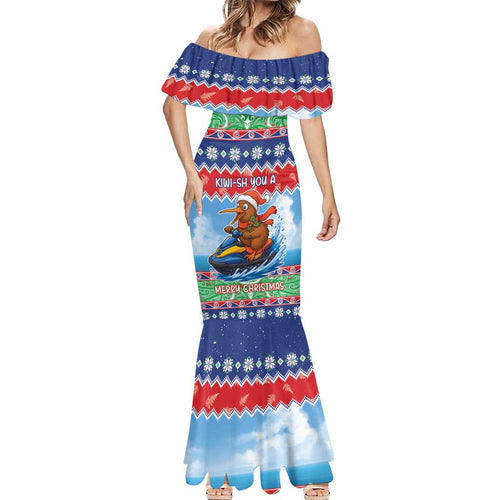 New Zealand Christmas Mermaid Dress Funny Jet Ride Kiwi Xmas - Aussie Hoodie