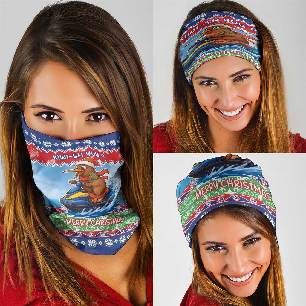 New Zealand Christmas Neck Gaiter Funny Jet Ride Kiwi Xmas - Aussie Hoodie