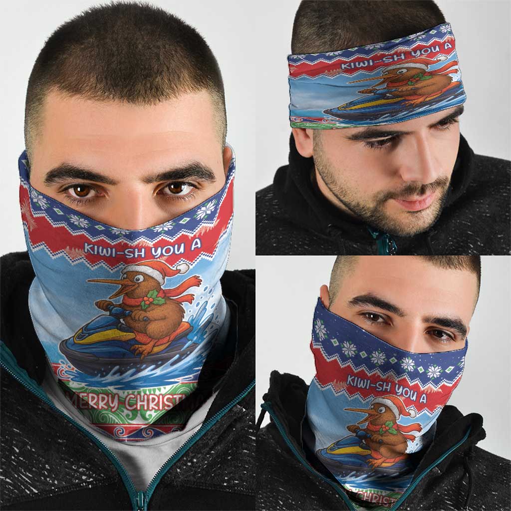 New Zealand Christmas Neck Gaiter Funny Jet Ride Kiwi Xmas - Aussie Hoodie