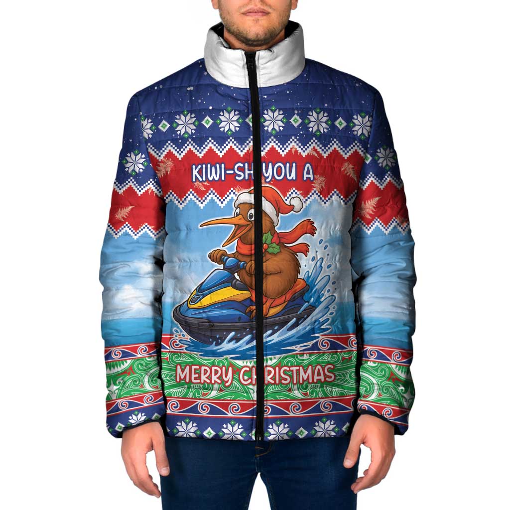 New Zealand Christmas Padded Jacket Funny Jet Ride Kiwi Xmas - Aussie Hoodie