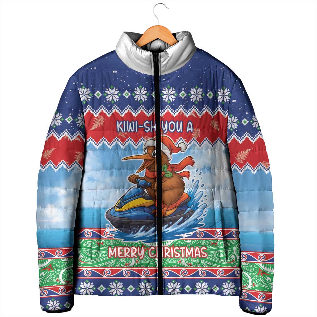 New Zealand Christmas Padded Jacket Funny Jet Ride Kiwi Xmas - Aussie Hoodie