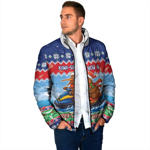 New Zealand Christmas Padded Jacket Funny Jet Ride Kiwi Xmas - Aussie Hoodie