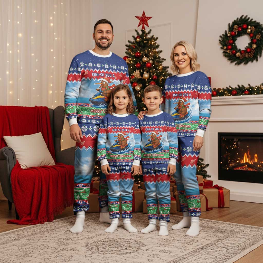 New Zealand Christmas Pajama Set Funny Jet Ride Kiwi Xmas - Aussie Hoodie