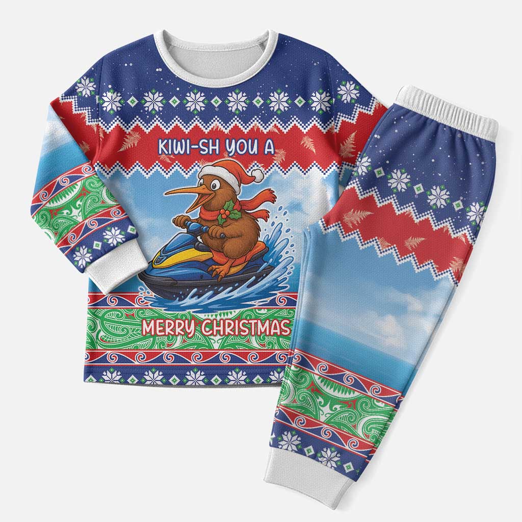 New Zealand Christmas Pajama Set Funny Jet Ride Kiwi Xmas - Aussie Hoodie