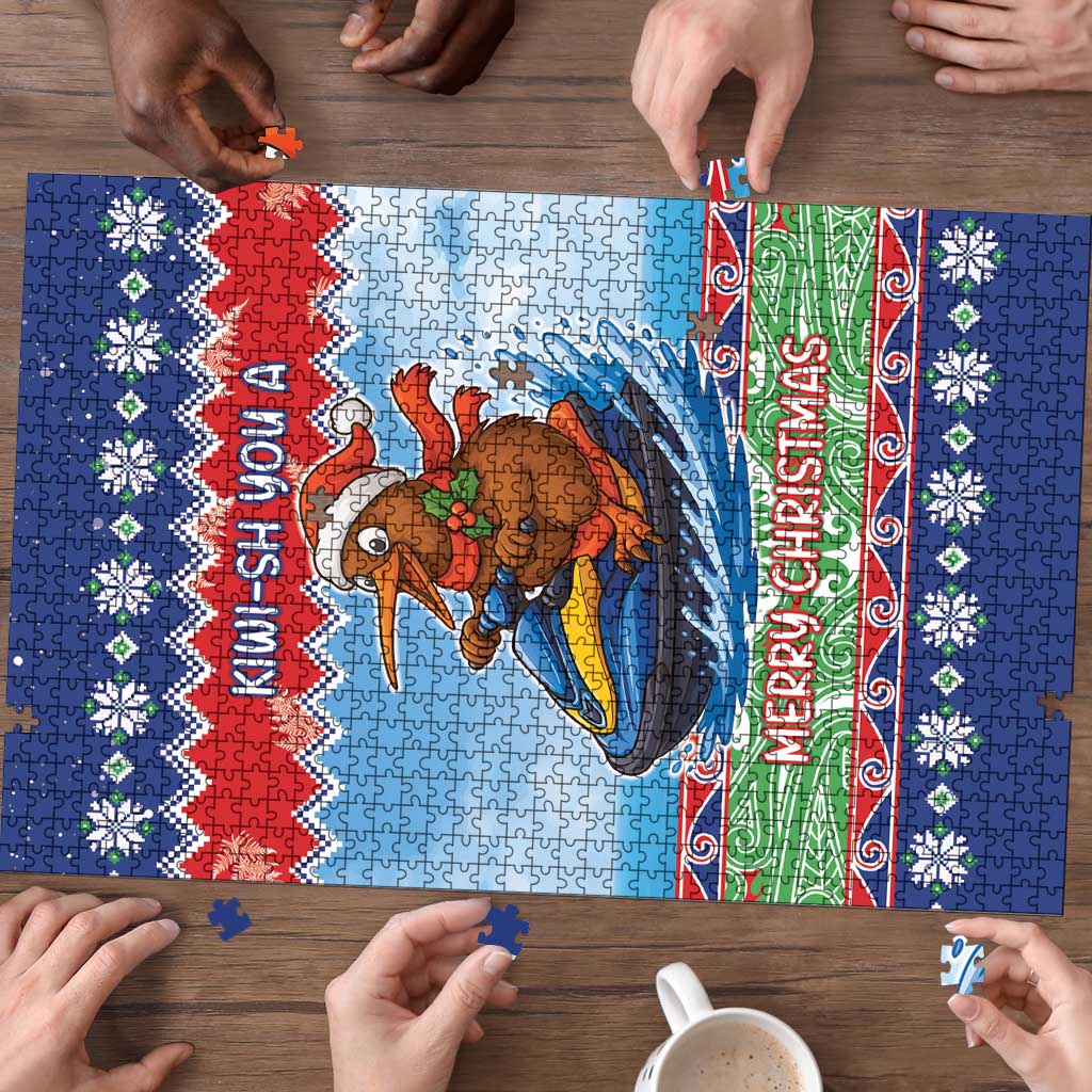 New Zealand Christmas Puzzle Funny Jet Ride Kiwi Xmas - Aussie Hoodie