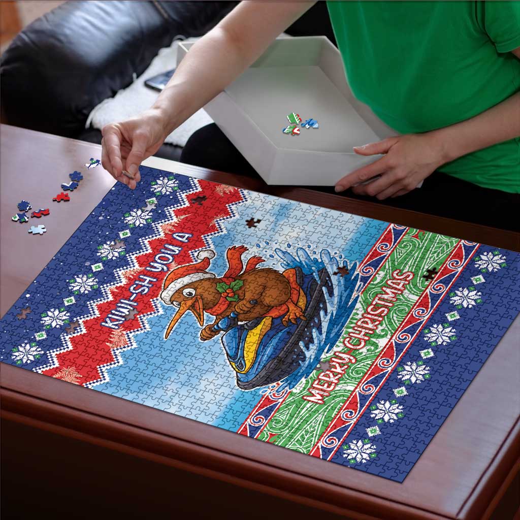 New Zealand Christmas Puzzle Funny Jet Ride Kiwi Xmas - Aussie Hoodie
