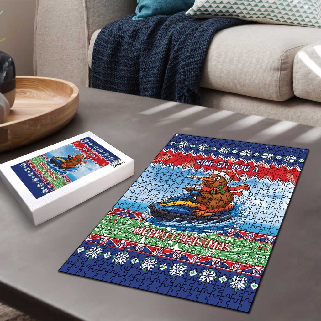 New Zealand Christmas Puzzle Funny Jet Ride Kiwi Xmas - Aussie Hoodie