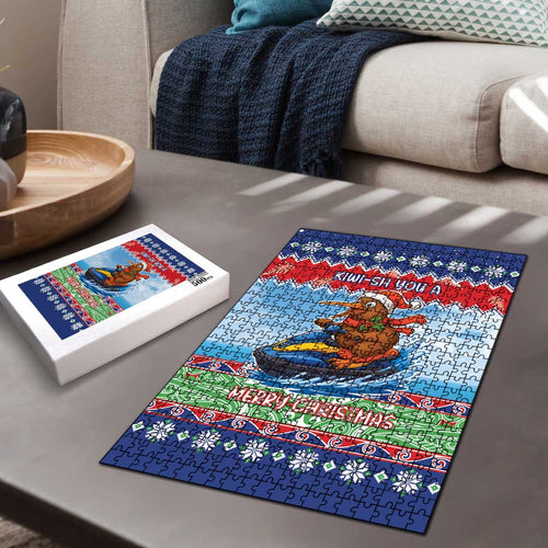 New Zealand Christmas Puzzle Funny Jet Ride Kiwi Xmas - Aussie Hoodie