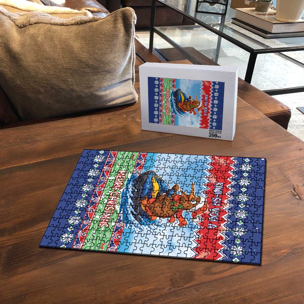 New Zealand Christmas Puzzle Funny Jet Ride Kiwi Xmas - Aussie Hoodie