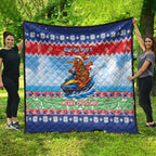 New Zealand Christmas Quilt Funny Jet Ride Kiwi Xmas - Aussie Hoodie