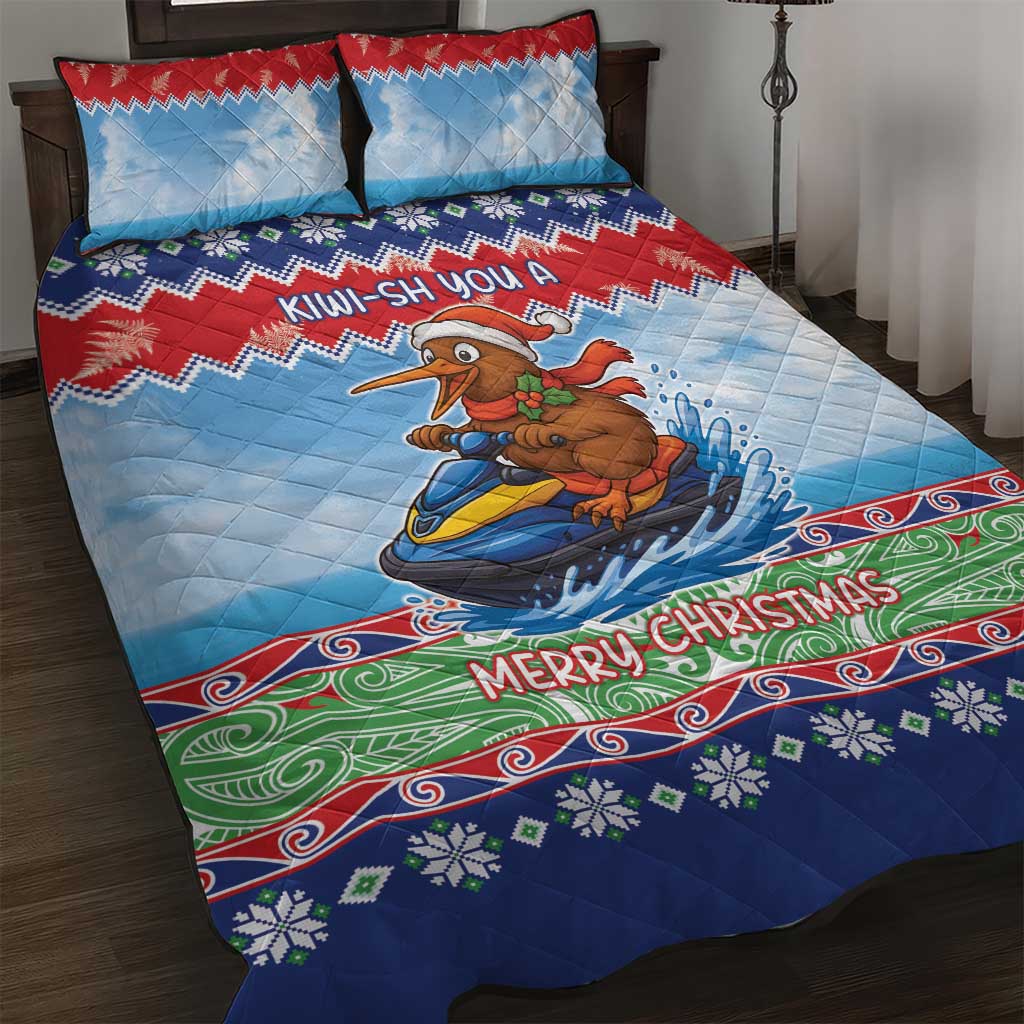 New Zealand Christmas Quilt Bed Set Funny Jet Ride Kiwi Xmas - Aussie Hoodie