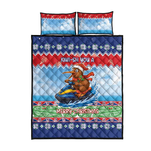 New Zealand Christmas Quilt Bed Set Funny Jet Ride Kiwi Xmas - Aussie Hoodie