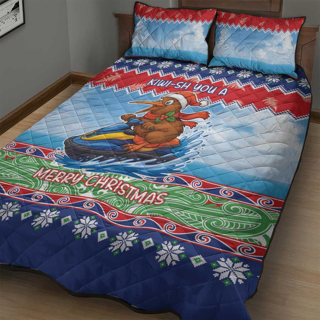 New Zealand Christmas Quilt Bed Set Funny Jet Ride Kiwi Xmas - Aussie Hoodie