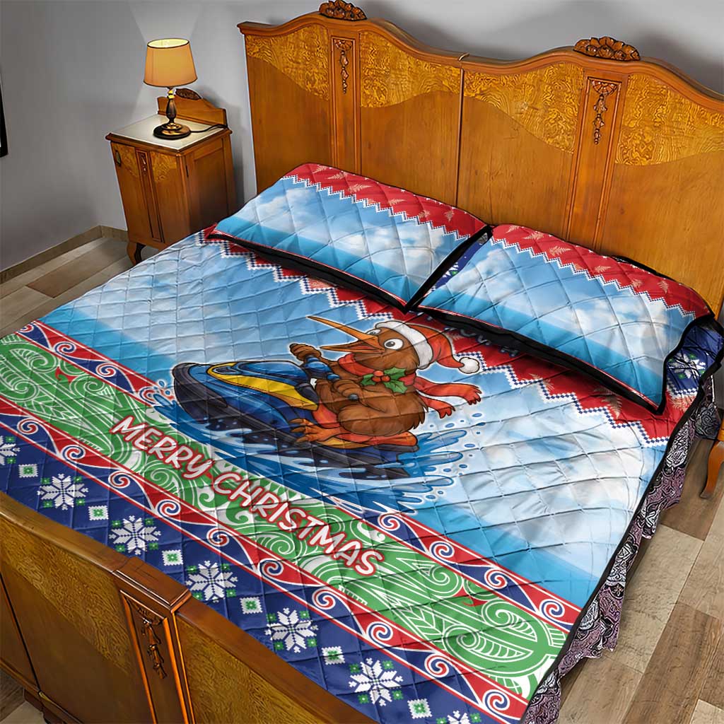 New Zealand Christmas Quilt Bed Set Funny Jet Ride Kiwi Xmas - Aussie Hoodie