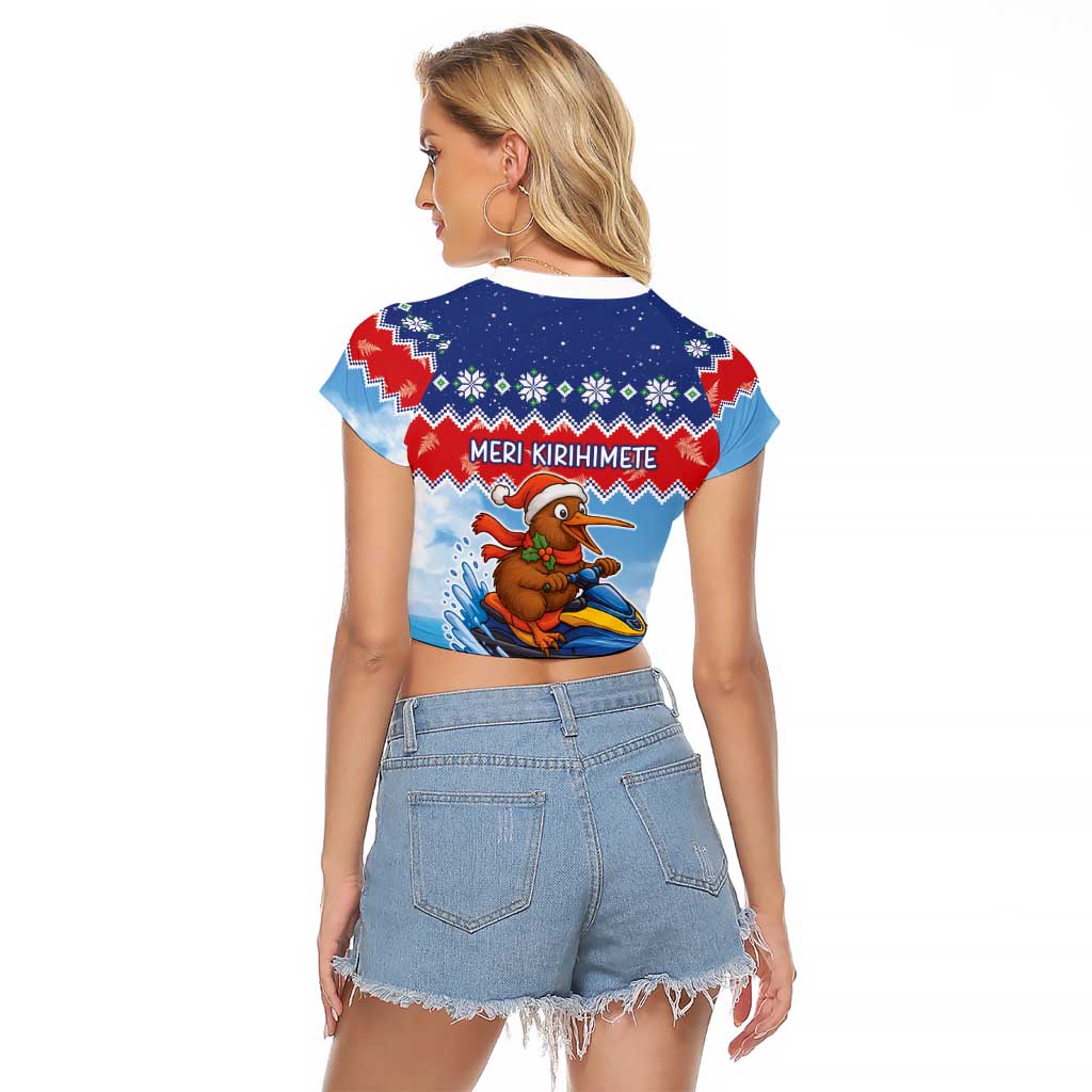 New Zealand Christmas Raglan Cropped T Shirt Funny Jet Ride Kiwi Xmas - Aussie Hoodie