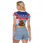 New Zealand Christmas Raglan Cropped T Shirt Funny Jet Ride Kiwi Xmas - Aussie Hoodie