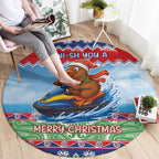 New Zealand Christmas Round Carpet Funny Jet Ride Kiwi Xmas - Aussie Hoodie