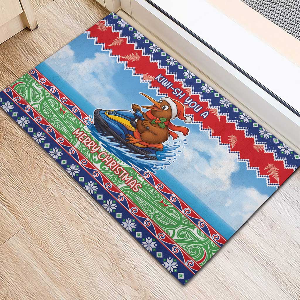 New Zealand Christmas Rubber Doormat Funny Jet Ride Kiwi Xmas - Aussie Hoodie