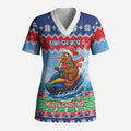 New Zealand Christmas Scrub Top Funny Jet Ride Kiwi Xmas - Aussie Hoodie
