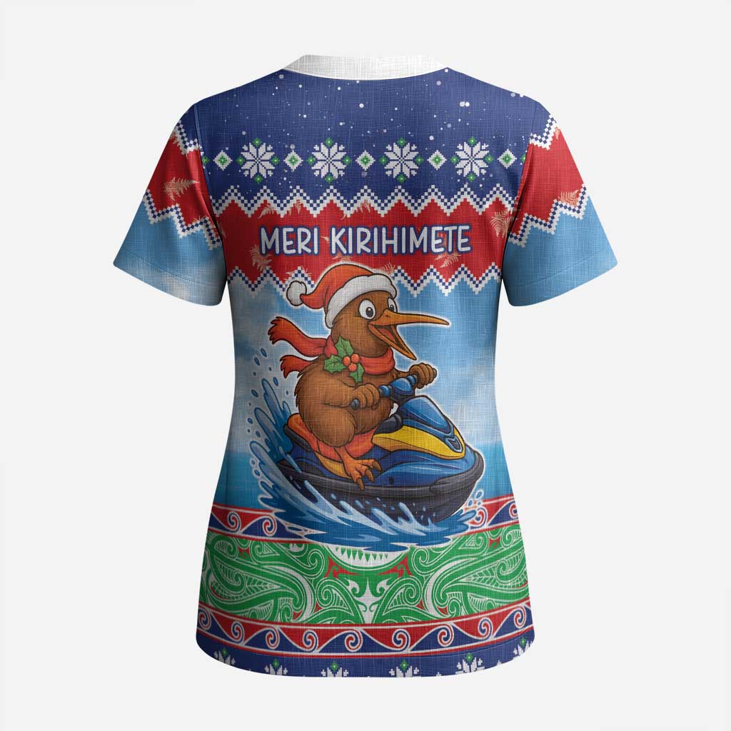 New Zealand Christmas Scrub Top Funny Jet Ride Kiwi Xmas - Aussie Hoodie