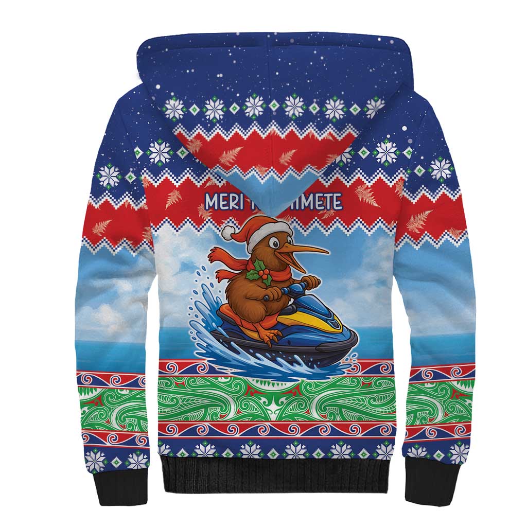 New Zealand Christmas Sherpa Hoodie Funny Jet Ride Kiwi Xmas - Aussie Hoodie