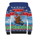 New Zealand Christmas Sherpa Hoodie Funny Jet Ride Kiwi Xmas - Aussie Hoodie