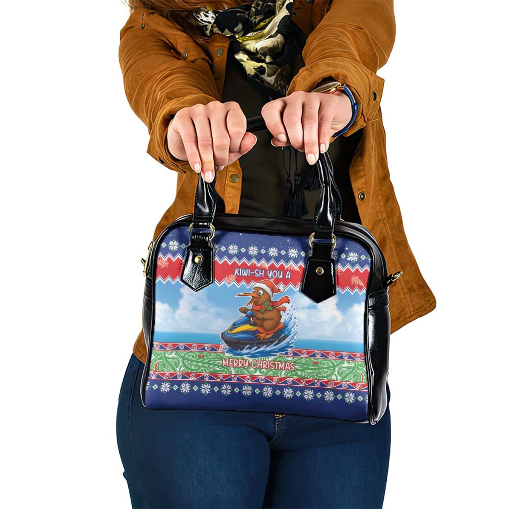 New Zealand Christmas Shoulder Handbag Funny Jet Ride Kiwi Xmas - Aussie Hoodie