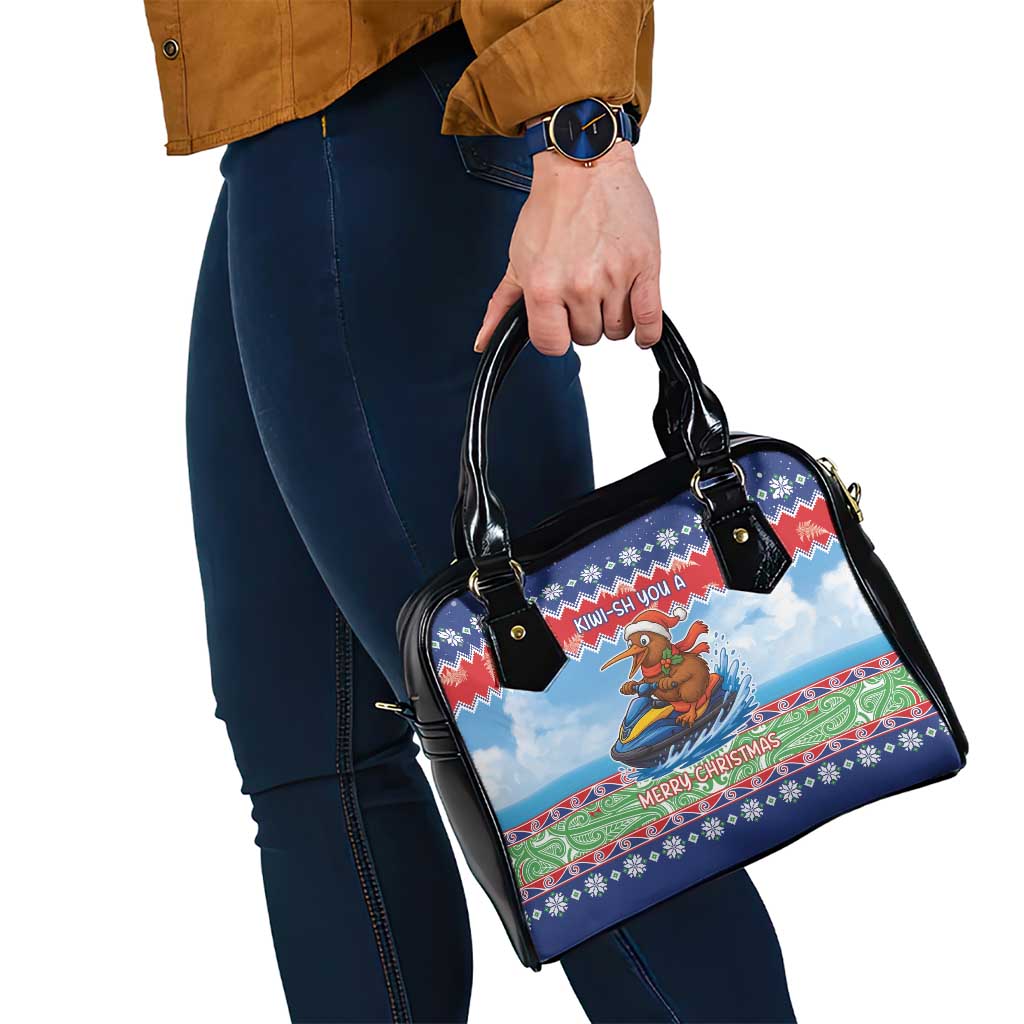 New Zealand Christmas Shoulder Handbag Funny Jet Ride Kiwi Xmas - Aussie Hoodie