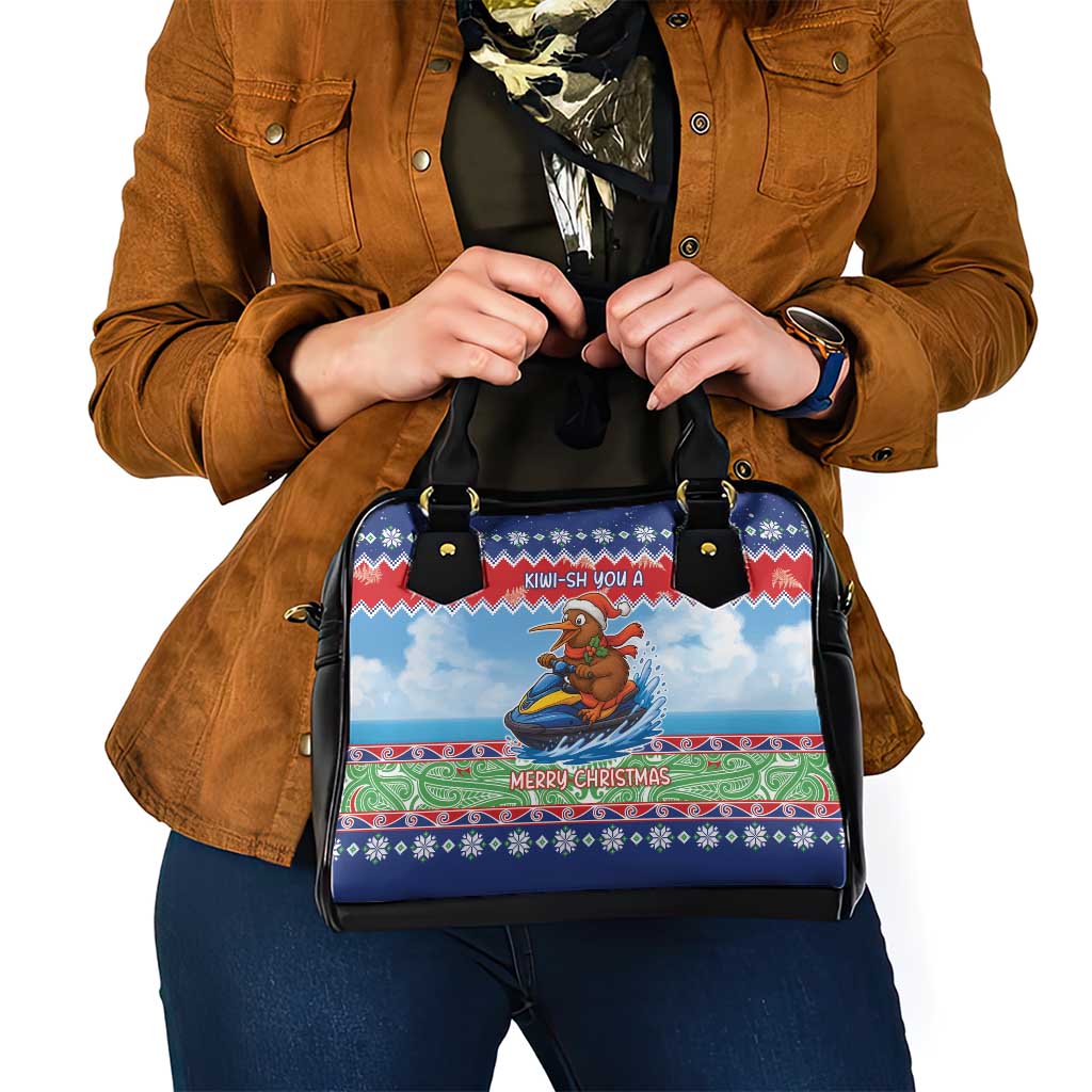 New Zealand Christmas Shoulder Handbag Funny Jet Ride Kiwi Xmas - Aussie Hoodie