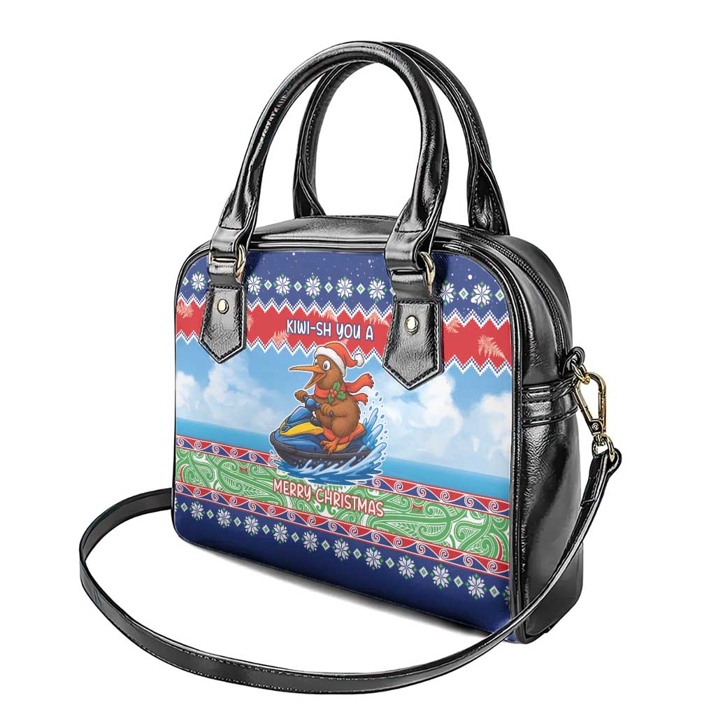 New Zealand Christmas Shoulder Handbag Funny Jet Ride Kiwi Xmas - Aussie Hoodie