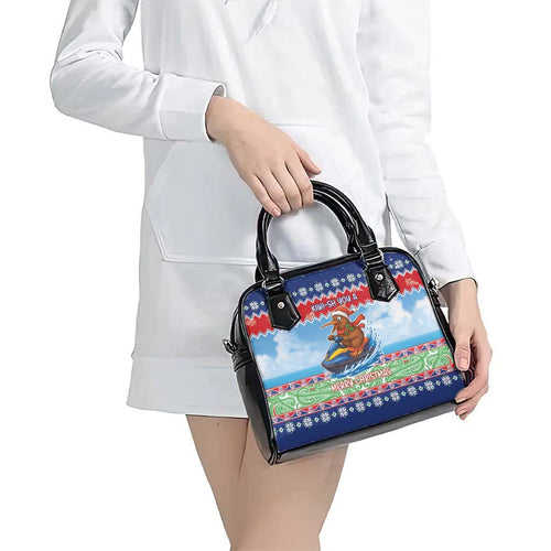 New Zealand Christmas Shoulder Handbag Funny Jet Ride Kiwi Xmas - Aussie Hoodie