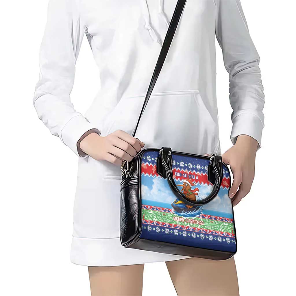 New Zealand Christmas Shoulder Handbag Funny Jet Ride Kiwi Xmas - Aussie Hoodie