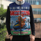 New Zealand Christmas Sleeveless Puffer Jacket Funny Jet Ride Kiwi Xmas - Aussie Hoodie