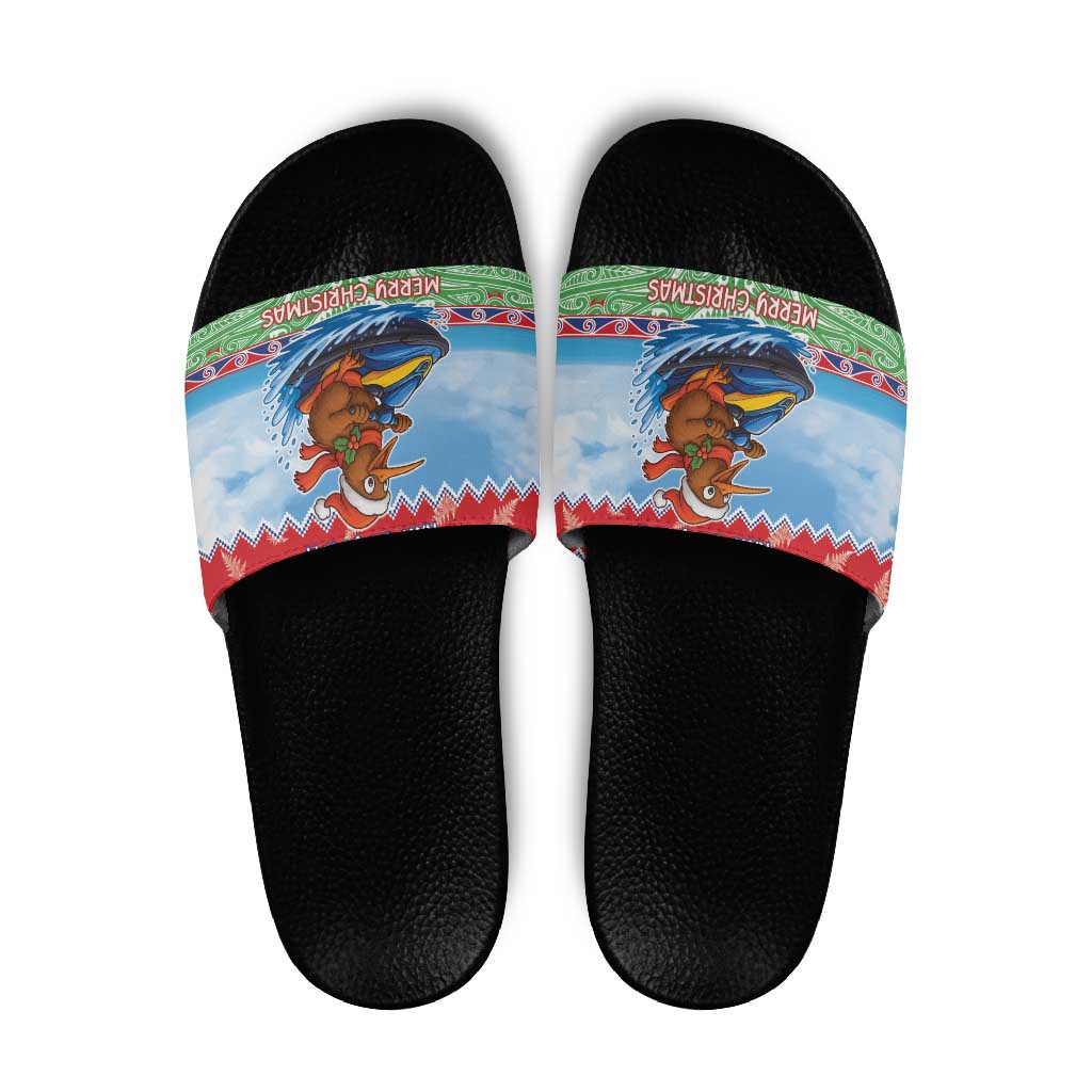 New Zealand Christmas Slide Sandals Funny Jet Ride Kiwi Xmas - Aussie Hoodie