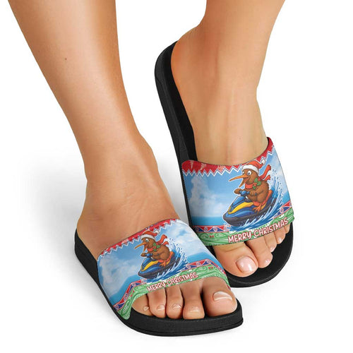 New Zealand Christmas Slide Sandals Funny Jet Ride Kiwi Xmas - Aussie Hoodie