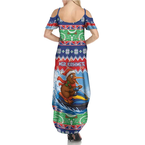 New Zealand Christmas Summer Maxi Dress Funny Jet Ride Kiwi Xmas - Aussie Hoodie